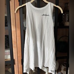 Lululemon embroidered all tied up open back tank workout tee vitasea logo